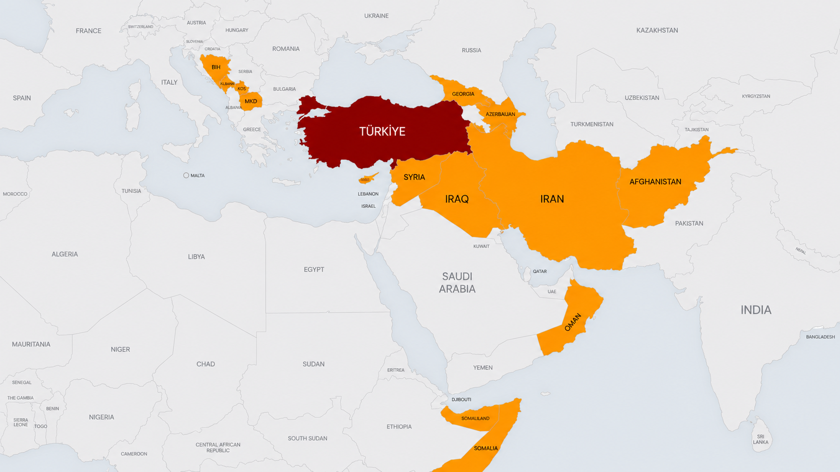 MTN International operational reach map
